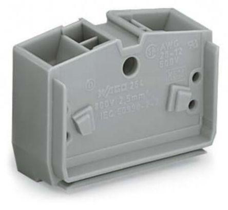 Wago Terminal Block, 1-Way, 24A, 28 - 12 AWG Wire, Cage Clamp Termination