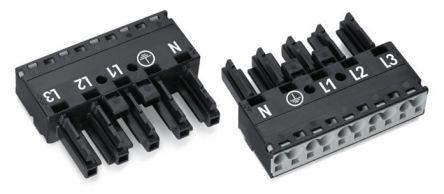 Wago 770 Series Lighting Connector, 5-Pole, Female, 5-Way, Cable Mount, 25A