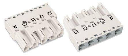 Wago 770 Series Lighting Connector, 5-Pole, Male, 5-Way, Cable Mount, 25A