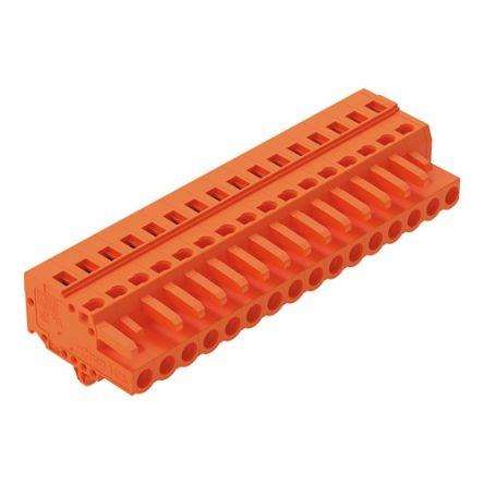 WAGO 231 Series Connector, 16-Pole, Female, 16-Way, Snap-In, 16A