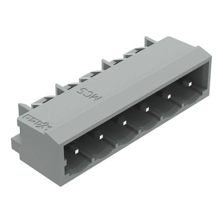 WAGO 231 Series Angled Vertical/Horizontal Mount PCB Header, 6 Contact(s), 5mm Pitch, 1 Row(s), Shrouded