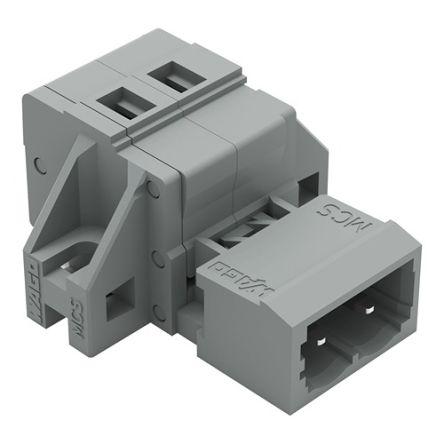 WAGO 231 Series Connector, 2-Pole, Male, 2-Way, Feed Through, 15A