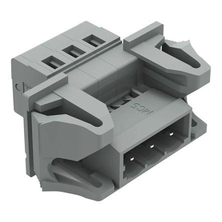 WAGO 231 Series Pluggable Connector, 3-Pole, Male, 3-Way, Snap-In, 12A