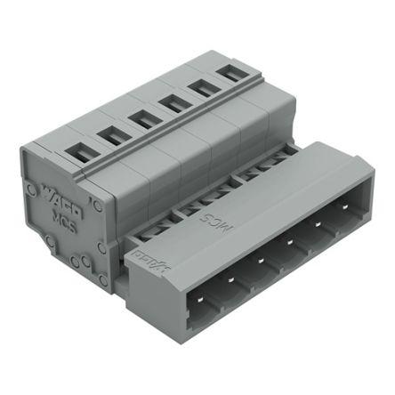 WAGO 231 Series Pluggable Connector, 6-Pole, Male, 6-Way, Snap-In, 12A