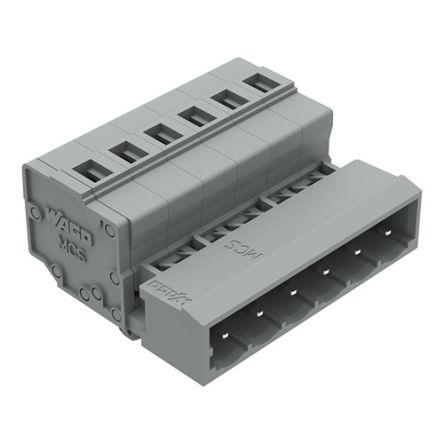 WAGO 231 Series Connector, 6-Pole, Male, 6-Way, Snap-In, 12A