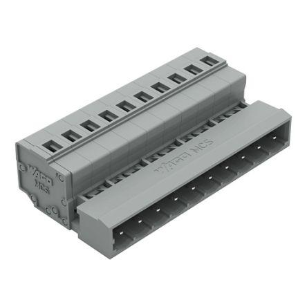 WAGO 231 Series Connector, 10-Pole, Male, 10-Way, Snap-In, 12A