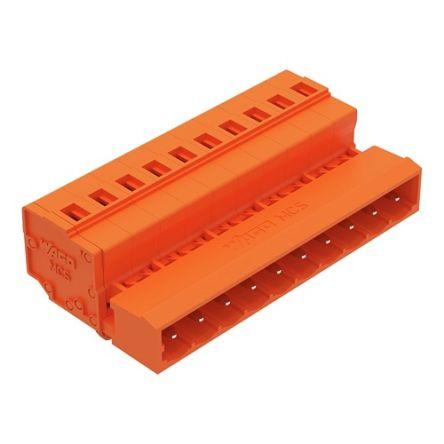 WAGO 231 Series Pluggable Connector, 10-Pole, Male, 10-Way, Panel Mount, Snap In Mount, 15A