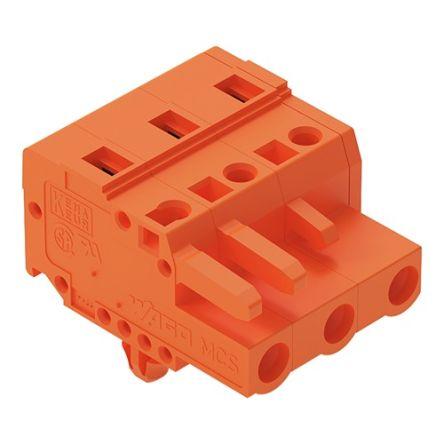 WAGO 231 Series Connector, 3-Pole, Female, 3-Way, Snap-In, 16A