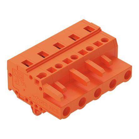 WAGO 231 Series Pluggable Connector, 5-Pole, Female, 5-Way, Snap-In, 16A