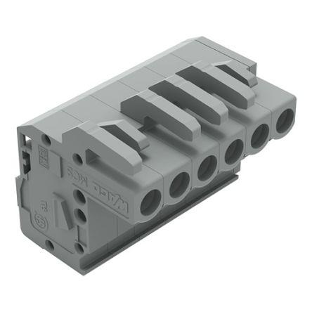 WAGO 232 Series Pluggable Connector, 6-Pole, Female, 6-Way, Snap-In, 14A