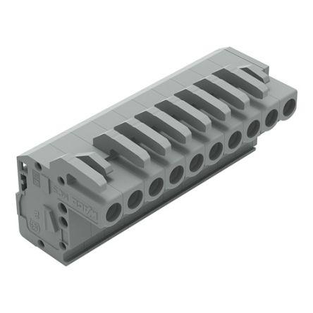 WAGO 232 Series Connector, 10-Pole, Female, 10-Way, Snap-In, 14A