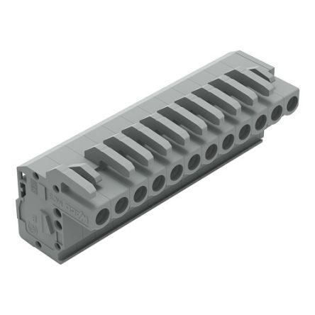 WAGO 232 Series Pluggable Connector, 12-Pole, Female, 12-Way, Free Hanging, 14A