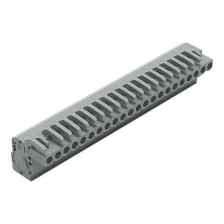 WAGO 232 Series Pluggable Connector, 22-Pole, Female, 22-Way, Vertical/Horizontal Mount, 15A