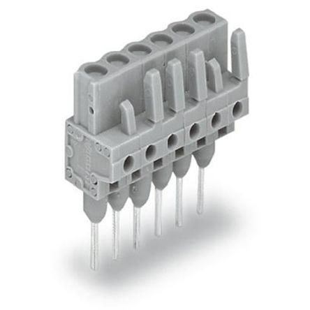 WAGO 232 Series Straight Rail Mount PCB Connector, 2-Contact, 1-Row, 5mm Pitch, Solder Termination