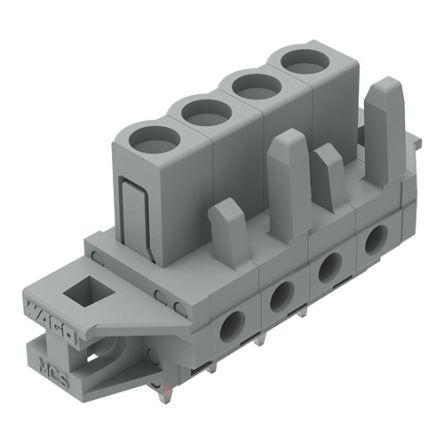 WAGO 232 Series Straight PCB Mount PCB Header, 4-Contact, 1-Row, 5mm Pitch, Solder Termination