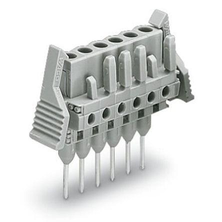 WAGO 232 Series Straight Rail Mount Socket Strip, 5-Contact, 1-Row, 5mm Pitch, Pin Termination