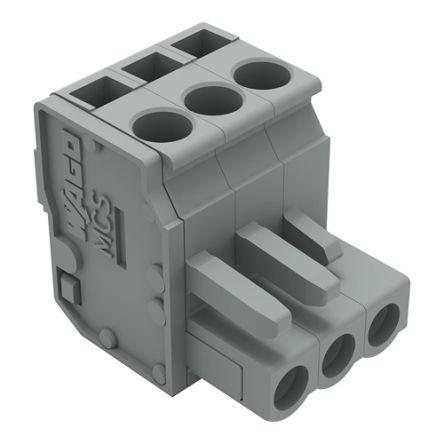 WAGO 232 Series Connector, 3-Pole, Female, 3-Way, Snap-In, 14A