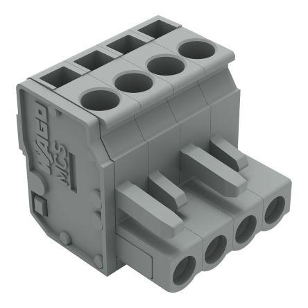 WAGO 232 Series Connector, 4-Pole, Female, 4-Way, Snap-In, 14A