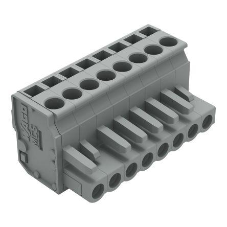 WAGO 232 Series Pluggable Connector, 8-Pole, Female, 8-Way, Snap-In, 14A