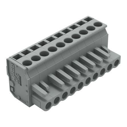 WAGO 232 Series Pluggable Connector, 10-Pole, Female, 10-Way, Plug-In, 14A