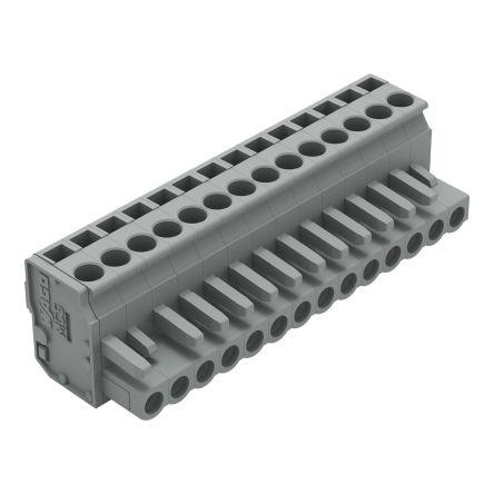 WAGO 232 Series Pluggable Connector, 14-Pole, Female, 14-Way, Snap-In, 14A