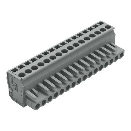 WAGO 232 Series Pluggable Connector, 16-Pole, Female, 16-Way, Plug-In, 15A