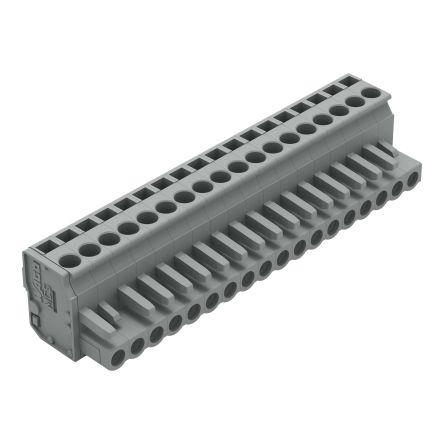 WAGO 232 Series Connector, 18-Pole, Female, 18-Way, Snap-In, 14A