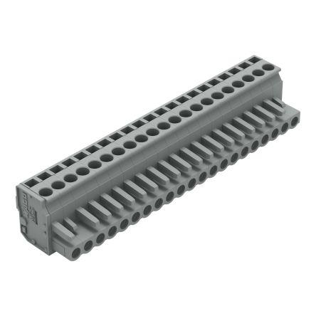 WAGO 232 Series Connector, 21-Pole, Female, 21-Way, Snap-In, 14A