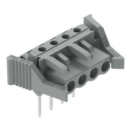 WAGO 232 Series Angled Plug-In Mount PCB Connector, 4-Contact, 1-Row, 5mm Pitch, Pluggable Termination