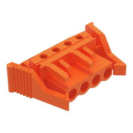 WAGO 232 Series Angled PCB Mount PCB Header, 4-Contact, 1-Row, 5.08mm Pitch, Solder Pin Termination