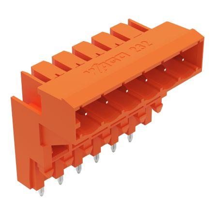 WAGO 232 Series Angled PCB Mount PCB Header, 6 Contact(s), 5.08mm Pitch, 1 Row(s), Shrouded