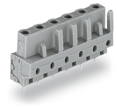 WAGO 232 Series Straight PCB Mount PCB Header, 10-Contact, 1-Row, 7.5mm Pitch, PCB Termination