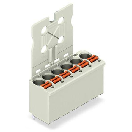 WAGO 2092 Series Straight Push-In PCB Connector, 2-Contact, 1-Row, 5mm Pitch, Cage Clamp Termination