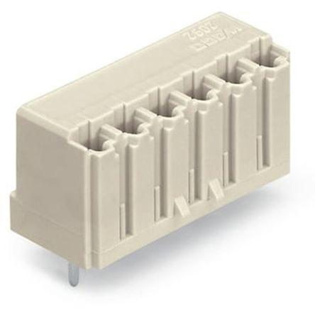WAGO 2092 Series Straight PCB Mount PCB Header, 4-Contact, 1-Row, 5mm Pitch, Solder Termination