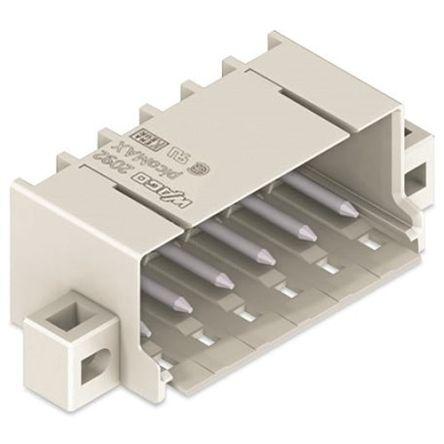 WAGO 2092 Series Angled PCB Mount PCB Header, 4 Contact(s), 5mm Pitch, 1 Row(s), Shrouded