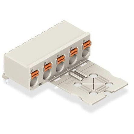 WAGO 2092 Series Angled Push-In PCB Connector, 3-Contact, 1-Row, 7.5mm Pitch, Solder Termination