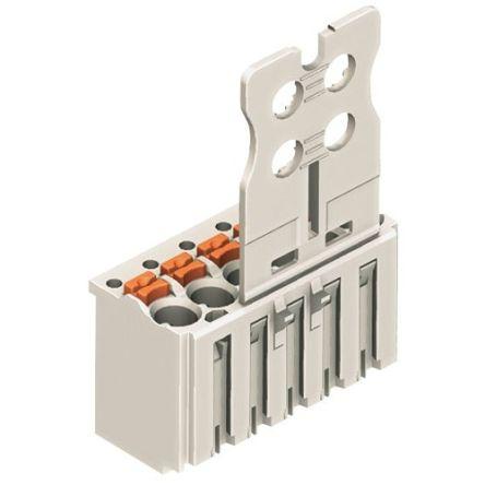 WAGO 2091 Series Pluggable Connector, 3-Pole, Female, 6-Way, Push-In, 10A