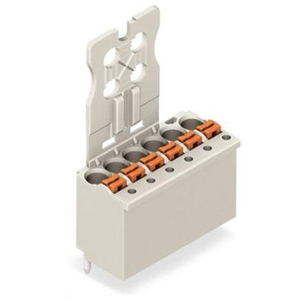 WAGO 2091 Series Straight Push-In PCB Connector, 2-Contact, 1-Row, 3.5mm Pitch, Solder Pin Termination