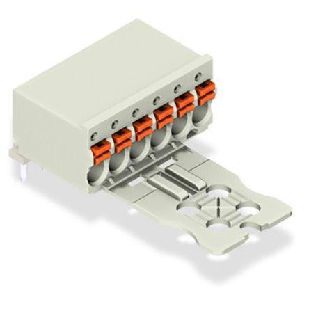 WAGO 2091 Series Angled Push-In PCB Connector, 2-Contact, 1-Row, 3.5mm Pitch, Solder Termination