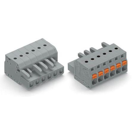 WAGO 2231 Series Connector, 5-Pole, Female, 5-Way, Push-In, 16A