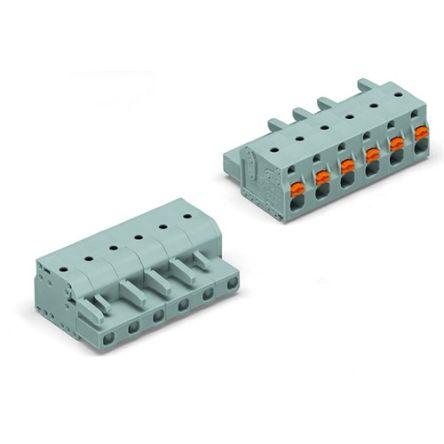 WAGO 2231 Series Pluggable Connector, 3-Pole, Female, 3-Way, Snap-In, 16A