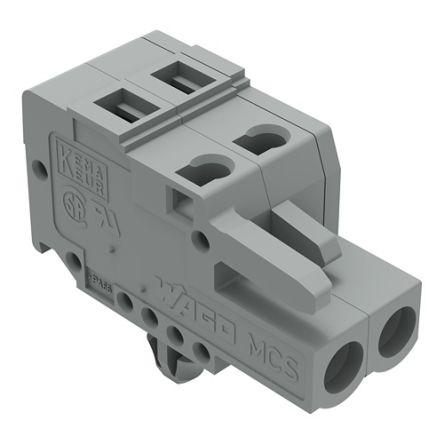 WAGO 231 Series Pluggable Connector, 2-Pole, Female, 2-Way, Plug-In, 16A