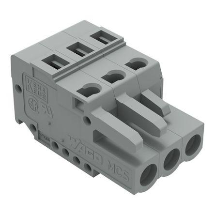 WAGO 231 Series Connector, 3-Pole, Female, 3-Way, Snap-In, 16A