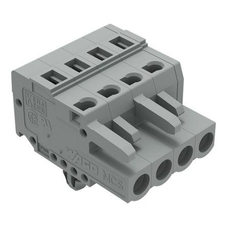 WAGO 231 Series Pluggable Connector, 4-Pole, Female, 4-Way, Snap-In, 16A