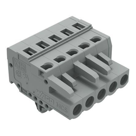 WAGO 231 Series Connector, 5-Pole, Female, 5-Way, Snap-In, 16A