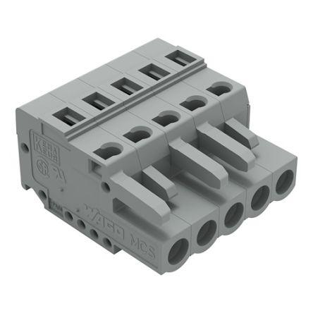 WAGO 231 Series Pluggable Connector, 5-Pole, Female, 5-Way, Plug-In, 16A