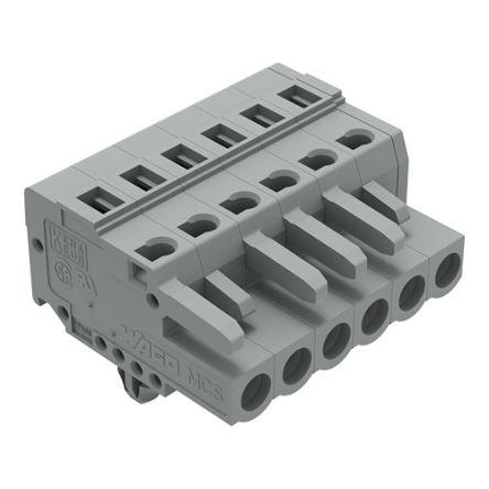 WAGO 231 Series Connector, 6-Pole, Female, 6-Way, Snap-In, 16A