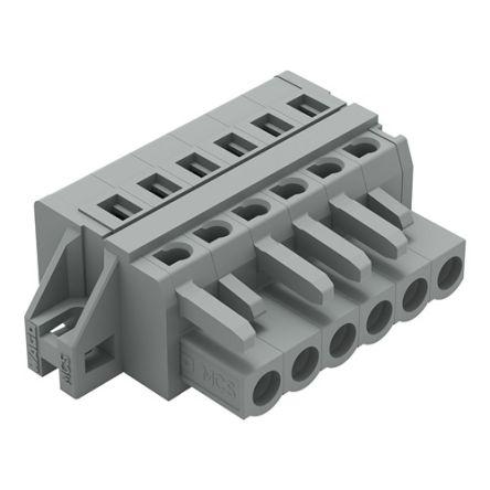 WAGO 231 Series Connector, 6-Pole, Female, 6-Way, Feed Through, 16A