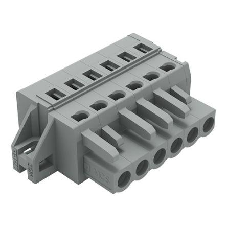 WAGO 231 Series Pluggable Connector, 6-Pole, Female, 6-Way, Snap-In, 16A