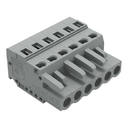 WAGO 231 Series Connector, 6-Pole, Female, 6-Way, Snap-In, 16A